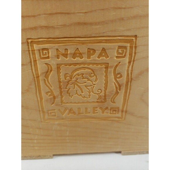 Napa Valley Wood Storage Crate CD DVD Wooden Engraved Logo Vintage Classic CA - Picture 11 of 15
